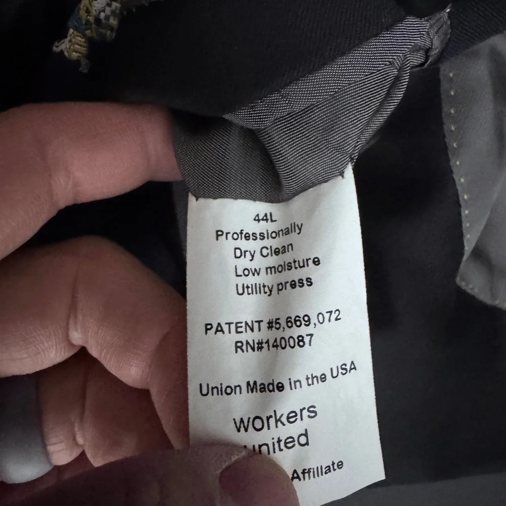 Hart Schaffner‎ Marx Blazer Mens 44L Black Solid Wool 2-Button USA Made
